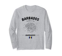 Barbados Caribbean Sea Shell Flag Island Clam Long Sleeve T-Shirt
