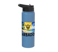 Barbados Flag Caribbean Travel Island Vacation Stainless Steel Insulated Water Bottle