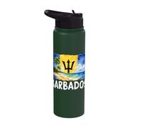 Barbados Flag Caribbean Travel Island Vacation Stainless Steel Insulated Water Bottle