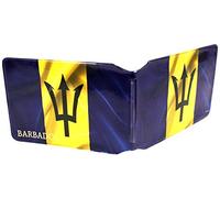 Barbados Flag Credit Card Bus Pass Wallet Slimline Travel Rail Ticket Holder Cover for Oyster Business Zip ID Card - Bifold - Party Bag Gift School Leaver Uni (10x Wallets)