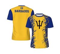 Barbados Flag Grain Mens Tshirt Men T-Shirt Breathable Gym T-Shirts Classic Tee for Lounge Everyday Running S