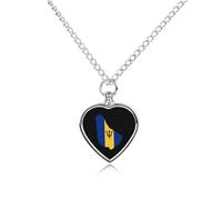 Barbados Flag Map Custom Urn Necklace Pet Ashes Cute Pet Memorial Pendant Jewelry Gifts for Dog Cat