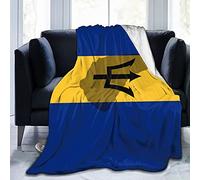 Barbados Flag Map Fleece Warm Soft Throw Blankets -Static Thick Fuzzy Luxury Bed Blanket for Couch, Bed, Sofa Ultra Luxurious Warm and Cozy for All Seasons 80"X60"