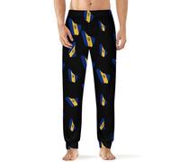 Barbados Flag Map Men's Pajama Pants Lightweight Pjs Bottoms Lounge Pants Sleepwear Soft