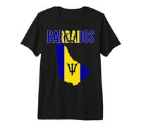 Barbados Flag Map Pride Caribbean Heritage Premium T-Shirt