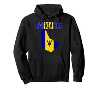 Barbados Flag Map Pride Caribbean Heritage Pullover Hoodie