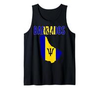 Barbados Flag Map Pride Caribbean Heritage Tank Top