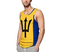 Barbados Flag Mens Tank Top Workout Muscle Shirts Sleeveless Vest Undershirts Athletic Tees L
