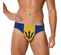 Barbados Flag Paisley Swimming Trunks Men Briefs Low Waist Board Shorts Beach Pants Underwear