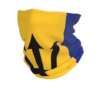 Barbados Flag Pattern Multifunctional Elastic Neck Warmer Scarf Adjustable Balaclava Outdoor Essential Anti-Static Moisture-Wicking Police Military Use Windproof Warm Ski Mask