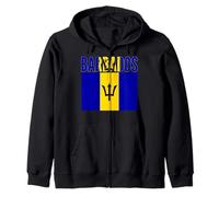 Barbados Flag Pride National Colors Caribbean Zip Hoodie