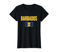 Barbados Flag The Broken Trident Value Graphic T-Shirt, Women, Black, L