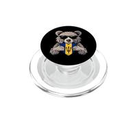 Barbados Flag Trident Heart Bear Bajan Roots Bajan Pride PopSockets PopGrip for MagSafe