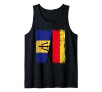 Barbados Germany Half Flag Barbadian German Heritage Tank Top