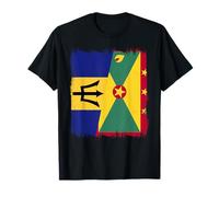 Barbados Grenada Half Flag Bajan Grenadian Heritage T-Shirt