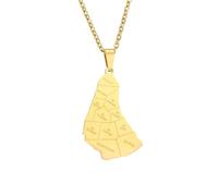 Barbados Map Flag Necklace Trident Pendant Stainless Steel Jewellry Gift
