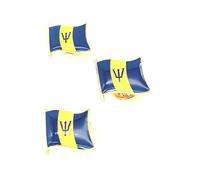 Barbados Metal Enamel Caribbean Country Flag Pin Badge Pack of 3