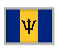 Barbados National Flag Vexillology World Flags Country Region Poster Artwork Framed Wall Art Print A4 Artery8 Light Grey One Size