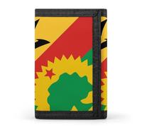 Barbados & Oromo Liberation Flag Fashion Trifold Wallets with Key Ring Lightweight Front Pocket Tri-Fold Wallet