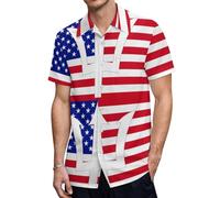 Barbados U.S.A. Flag Men's Button Down Shirt Casual Short Sleeve Shirts Beach Summer Shirt with Pocket