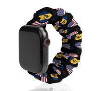 Barbados & US Flag Novelty Stretch Watch Strap Compatible For IWatch Funny Smart Watches Bands