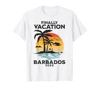 Barbados Vacation 2026 Outfit Caribbean Island T-Shirt, Men, White, Small