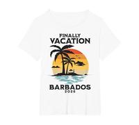 Barbados Vacation 2026 Outfit Caribbean Island T-Shirt, Women's Plus, White, 4X
