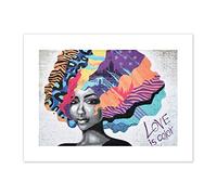 Barbalis Graffiti Woman Psychedelic Hair Canvas Wall Art Print