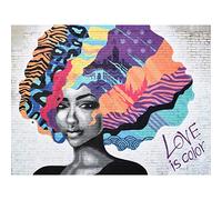 Barbalis Graffiti Woman Psychedelic Hair Large Canvas Wall Art Print