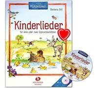 Barbara Ertl Children's Songs for One or Two Descant Recorders - Collection of 33 Traditional German Children's Songs with CD and Music Clip - VHR3648CD 9783864340857