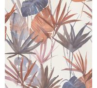 Barbara Home Jungle Leaves Wallpaper Red White Purple Paste The Wall Modern