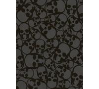Designer Barbara Hulanicki Black Skulls Print Flocked Luxury Wallpaper