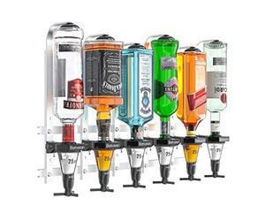 Barbarian 3/4/6 Bottle Optics for Home Bar - Bar Butler Shot Measure Bracket Alcohol Spirits Wine Upside Down Drink Dispenser Home bar Garage Man cave (6 Bottle)