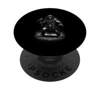 Barbarian skull warrior design Vintage 90s Washout PopSockets Adhesive PopGrip