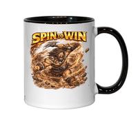 Barbarian Warrior in Tornado Fury Ceramic Tea Coffee Mug Black