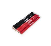 Barbarossa Octagonal shape pencil | Medium Hard Graphite Lead Natural Wood, 4H, HB lead type Flat pencil sharpener | Carpenters Pencil for Builders and Woodwork (HB - Medium - Red - Pack of 10)