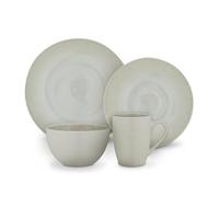 Barbary & Oak, 16 Piece Dinner Set, Reactive Glaze Finish, Crafted from Strong & Durable Stoneware, Chip & Scratch Resistant, Dishwasher & Microwave Safe, Seashell, BO867041SEA