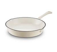 Barbary & Oak BO800255CRM Cast Iron Round Fry Pan with Durable Enamel Interior, 26cm, Camembert Cream