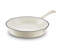 Barbary & Oak BO800255CRM Cast Iron Round Fry Pan with Durable Enamel Interior, 26cm, Camembert Cream