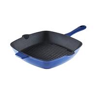 Barbary and Oak 26cm Cast Iron Grill Pan - Blue, none