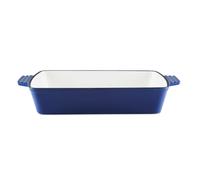 Barbary Oak BO800258BLU 39cm Cast Iron Roaster Rectangle -Limoges Blue