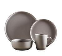 Barbary & Oak by Tower Avena Dinnerware Set 16PC, Fossil Grey