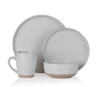 Barbary & Oak by Tower Avena Dinnerware Set 16PC, Linen White