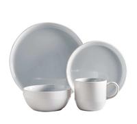 Barbary & Oak by Tower Oslo Dinnerware Set 16PC, White and Nimbus Grey