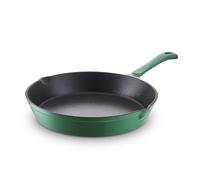 Barbary & Oak BO800255GRN Cast Iron Round Fry Pan with Durable Enamel Interior, 26cm, Verdigris Green