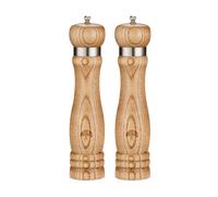 Barbary & Oak Hoxton Vintage Salt & Pepper Mill with Twist to Grind Ceramic Mechanism, Screw Top, Ash Wood and Stainless Steel, BO847027