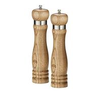 Barbary & Oak BO847027 Hoxton Vintage Salt & Pepper Mill with Twist to Grind Ceramic Mechanism, Screw Top, Ash Wood and Stainless Steel