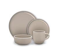 Barbary & Oak Nattura 16 Piece Dinnerware Set, 4X Dinner Plates, 4X Side Plates, 4X Bowls, 4X Mugs, Made from Premium Stoneware, Dishwasher Safe, Cashmere, BO867022CSH