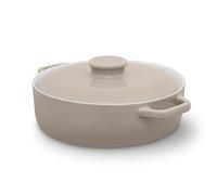 Barbary & Oak Nattura 23.5cm Shallow Casserole, Made from Strong Stoneware, Smooth Glaze Interior, Easy Grip Handles, Dishwasher Safe, Cashmere