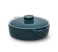 Barbary & Oak Nattura 23.5cm Shallow Casserole, Made from Strong Stoneware, Smooth Glaze Interior, Easy Grip Handles, Dishwasher Safe, Agave